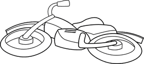 Dirt Bike Retro Fallen black and white clipart
