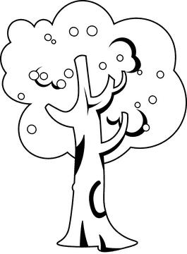 Fruit Tree Cherry black and white clipart