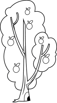 Fruit Tree black and white clipart