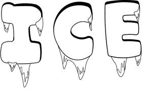 Icicles ICE black and white clipart