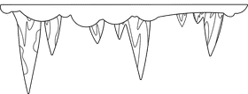 Icicles black and white clipart