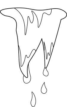 Icicles Melting black and white clipart