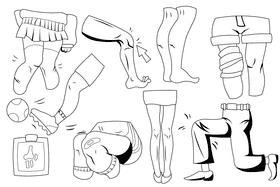 Knee black and white vector