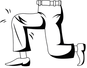 Knee Kneeling black and white clipart