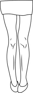 Knee Skinny black and white clipart