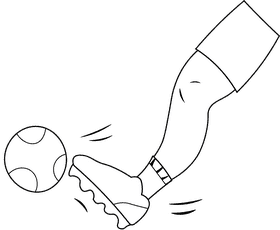Knee Socker black and white clipart