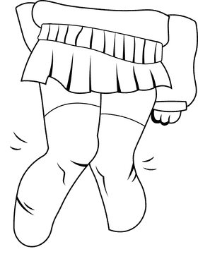 Knee Stockings black and white clipart