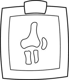 Knee X Ray black and white clipart