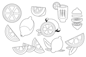 Lime black and white vector