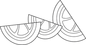 Lime Pieces black and white clipart