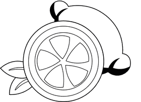 Lime Whole & Half black and white clipart