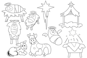 Manger black and white vector