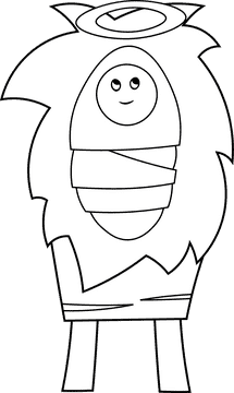 Manger Newborn black and white clipart