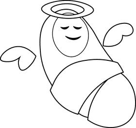 Manger Newborn Wings black and white clipart