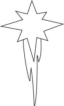 Manger Star black and white clipart