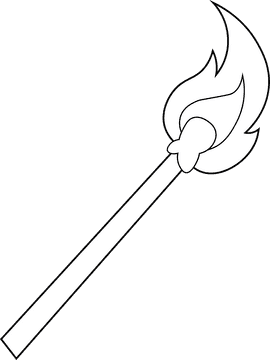 Matches Burning black and white clipart