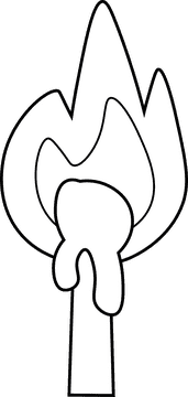Matches Burning black and white clipart