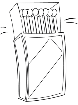 Matches Open Pack black and white clipart