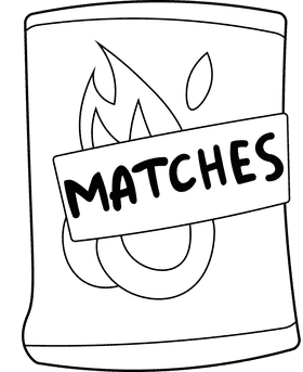 Matches Pack black and white clipart