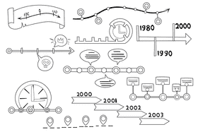 Timeline black and white vector