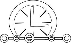 Timeline Clock black and white clipart