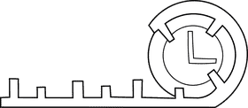 Timeline Clock black and white clipart