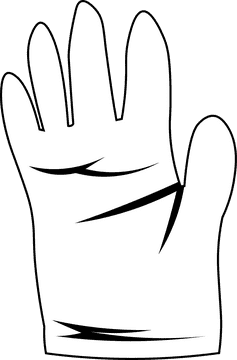 Gardening Tools Glove black and white clipart