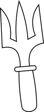 Gardening Tools Rake black and white clipart