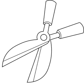 Gardening Tools Scissors black and white clipart
