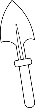 Gardening Tools Shovel black and white clipart
