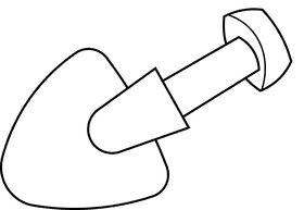 Gardening Tools Shovel black and white clipart