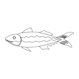 Sardine fish black and white clipart
