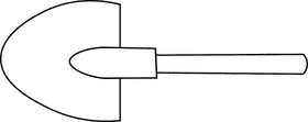 Gardening Tools Shovel black and white clipart