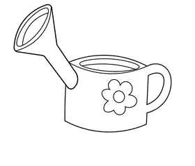 Gardening Tools Watering Can black and white clipart