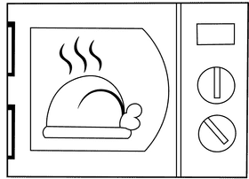 Microwave Chicken black and white clipart
