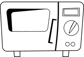 Microwave black and white clipart