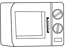 Microwave black and white clipart
