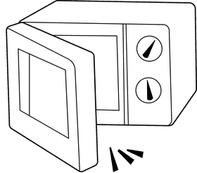 Microwave black and white clipart