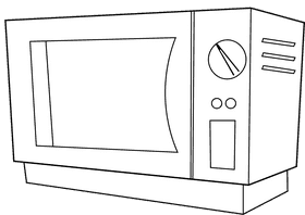 Microwave black and white clipart
