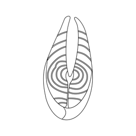 Slice of salmon black and white clipart