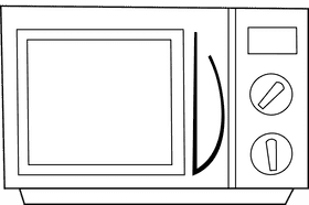 Microwave black and white clipart