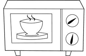 Microwave Soup black and white clipart