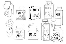 Milk Carton black and white vector