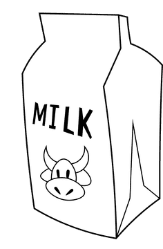 Milk Carton Pack black and white clipart