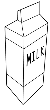 Milk Carton black and white clipart
