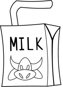 Milk Carton Pack black and white clipart