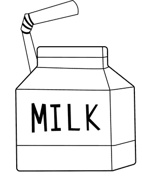 Milk Carton Pack black and white clipart