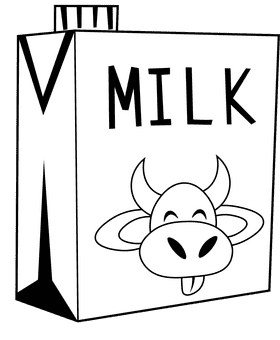 Milk Carton Pack black and white clipart