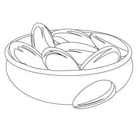 Almonds black and white clipart