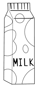 Milk Carton black and white clipart